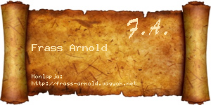 Frass Arnold névjegykártya